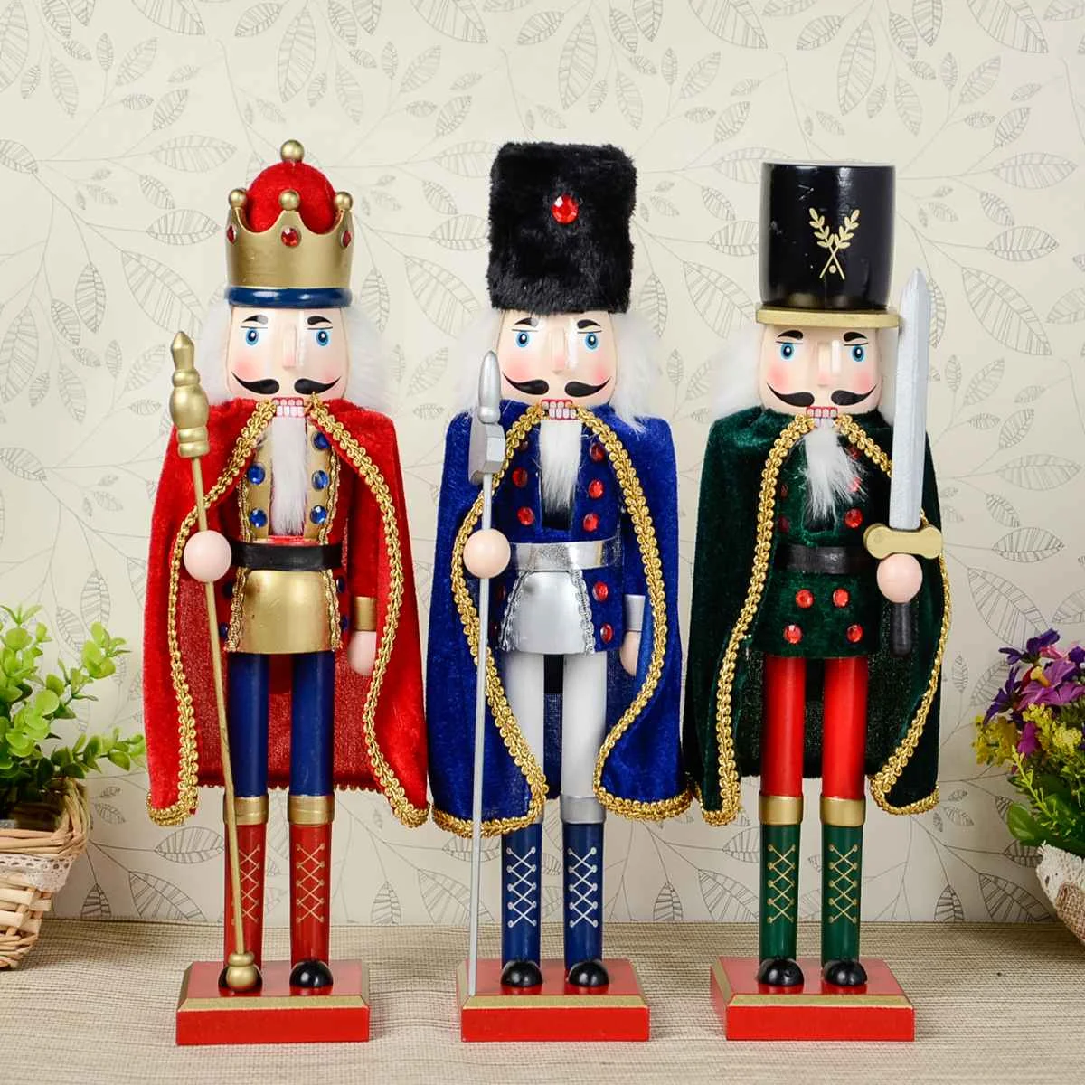 38 см деревянная кукла классический Щелкунчик Рождественский подарок на год домашний офис окно торгового центра Декор Рождественский подарок детская игрушка