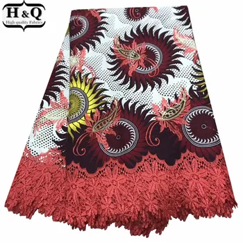 

Stylish Ankara Cotton Batik 6 Yards/Piece Beautiful Nigerian Guipure Batik Lace Embroidered Lace High Quality For Ladies Garment