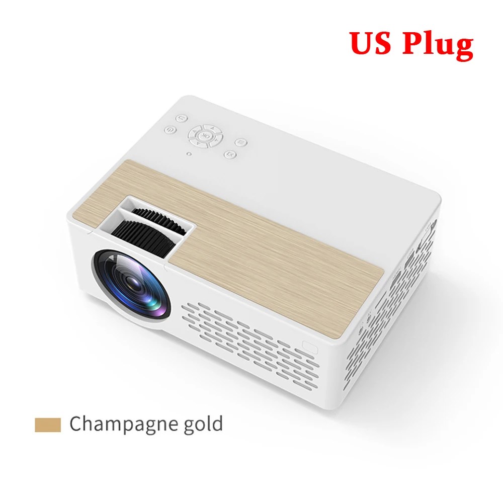 Gold US J12 мини-проектор Full-HD 1080P проектор wifi экран телефона зеркальное отображение 5000 люкс проектор домашний кинотеатр PK J9 - Цвет: Gold US