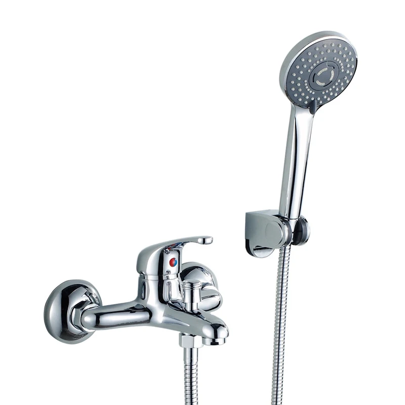 Shower Faucet Set Настенный душевой кран для ванной комнаты, двойной Носик, клапан для ванны, душевой кран, набор душевой головки, Смеситель для холодной и горячей воды - Цвет: Shower Faucet Set