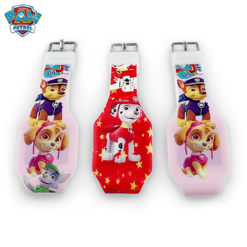 Часы Paw Patrol аниме фигурки игрушки детские электронные светящиеся часы ПВХ