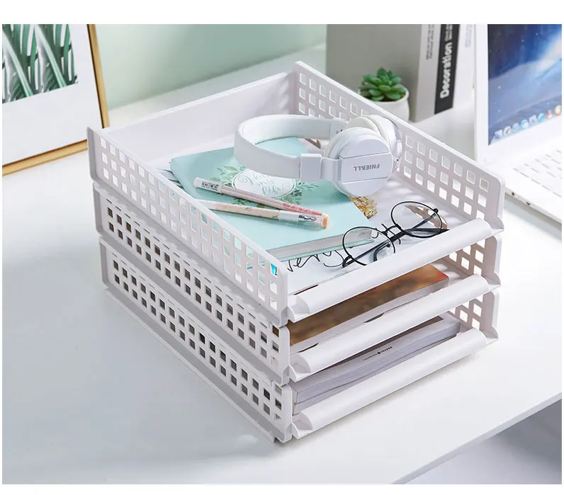 Storage Stacking Basket Clothes Organization, Plastic Storage Rack Stand Stackable Basket Storage Shelf for Wardrobe Clothing