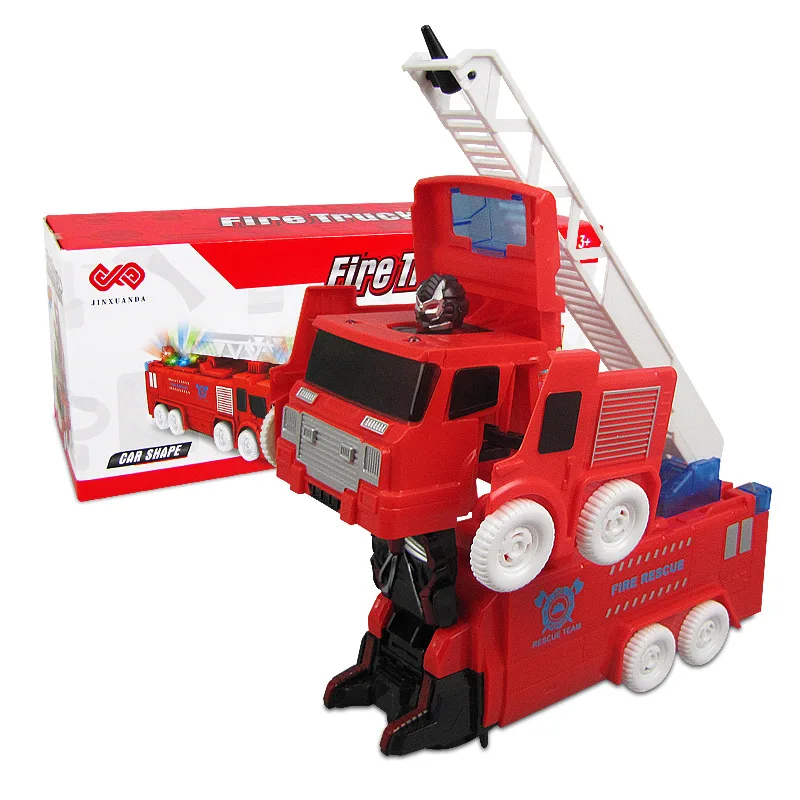 

Children Electric Universal Fire Truck Educational Light And Sound Firefighting Transformer Toy Stall Toy