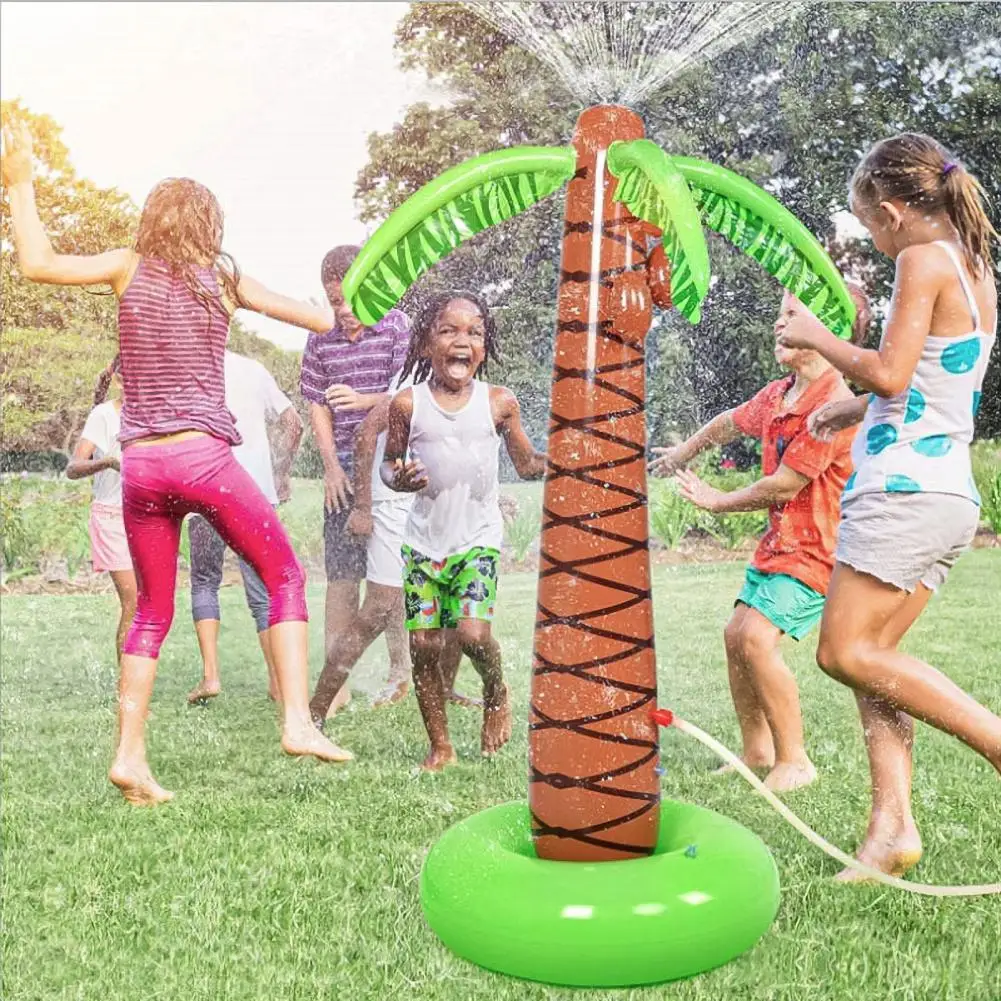 Inflatable Sprinkler Simulation Coconut Tree PVC Cute Lovely Fountain Toy Water Jet Palm Tree Water Spray for Children Kids children genuine leather shoes for kids 2022 polka dot girls dress shoes lovely red white dancing shoes cute baby toddler flats