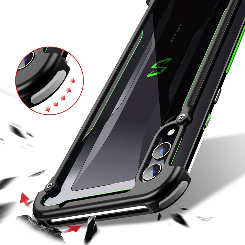 OATSBASF Airbag Bumper Metal Case For Xiaomi Black shark 2 Personality Metal Bumper Case For Xiaomi Black shark 2pro OATSBASF Airbag Bumper Metal Case For Xiaomi Black shark 2 Personality Metal Bumper Case For Xiaomi Black shark 2pro