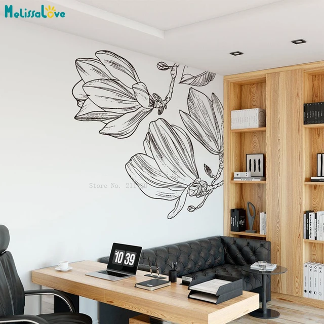 Stickers muraux design - Sticker mural Décoration florale sur angle