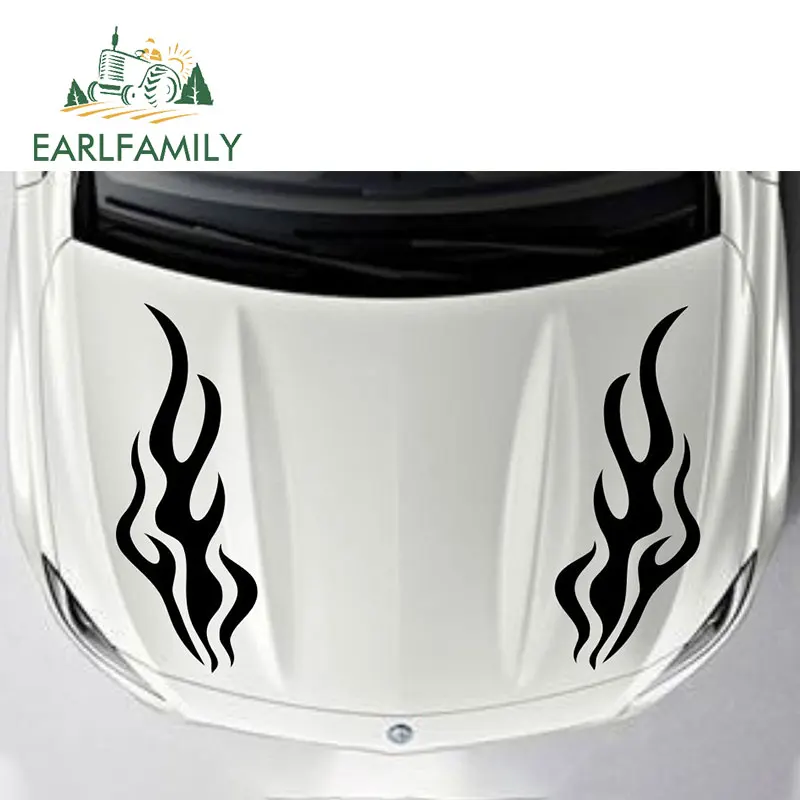 EARLFAMILY 70 см x 24 см 2x наклейка на голову автомобиля s этническое пламя графика виниловые наклейки на капот наклейки автомобильные аксессуары обертывание