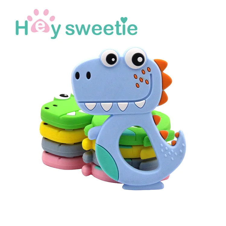 Новый мультфильм животных форма пищевого класса силикагель ребенок молярная палка игрушка динозавр резинка