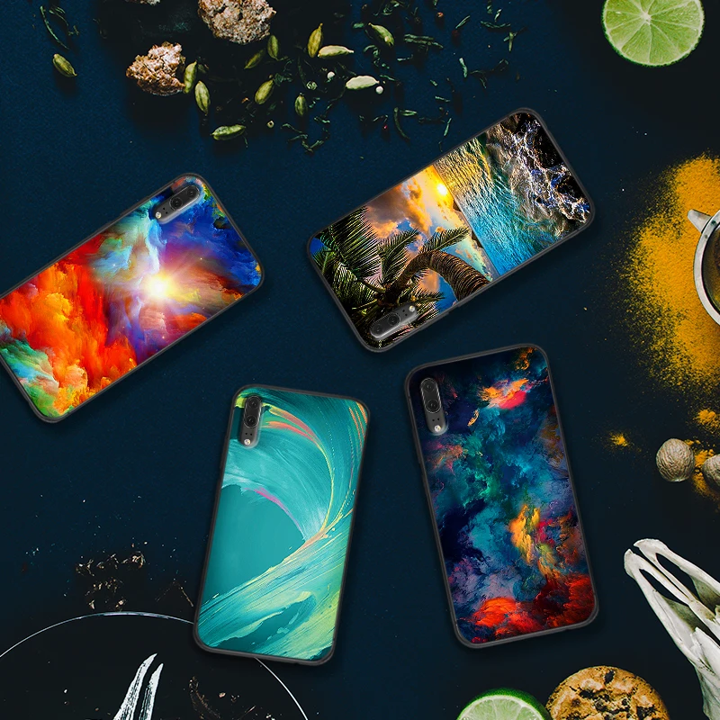 

For huawei honor 7C 5.99IN 7X 8X 8C NOTE 10 VIEW 20 7A 9X Pro 8 9 10 lite phone case Scenery and Jellyfish