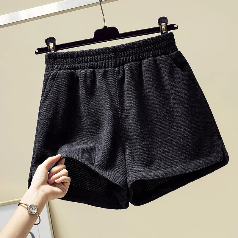 4xl Плюс Размер зимние tendencia 2019 сексуальные черные шорты с высокой талией для женщин женские бермуды femininas ткань черный женский A5551