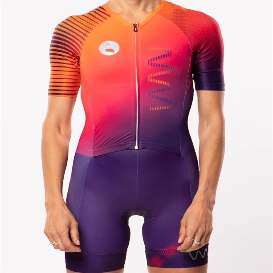 Летние женские велокостюм triatlon ropa ciclismo uniforme bicicleta триатлон костюм для бега speedsuit купальники - Цвет: 2