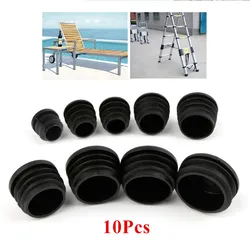 Bouchon de pied de meuble en plastique noir, 10 pièces, embout de couverture pour Tube rond, meilleure vente 