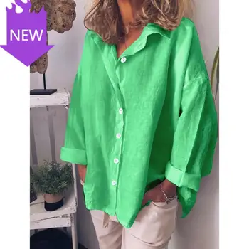 

Top Fashion Long Sleeve Top Ladies Clothes 2020 Fall Linen White Shirt Ladies Ladies