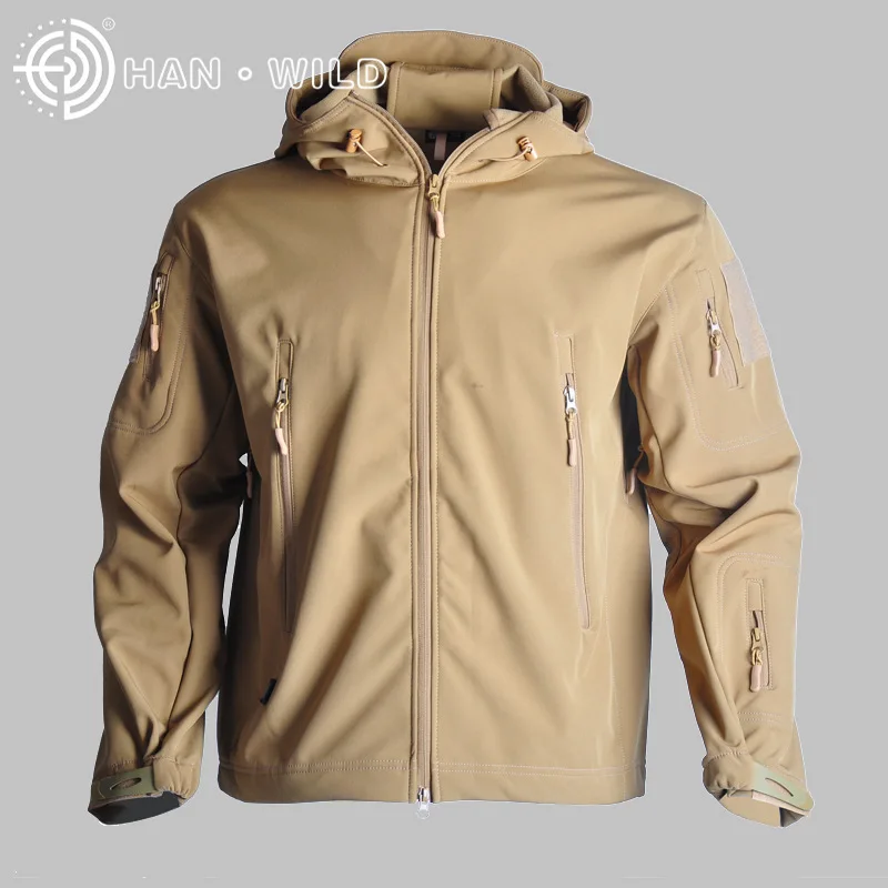 Тактические флисовые TAD куртки мужские в стиле милитари Униформа уличная спортивная охотничья охота одежда водонепроницаемая ветрозащитная куртка или брюки - Цвет: Tan