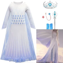 Популярная новинка; детское платье принцессы с принтом из мультфильма «снег и лед» фильм 2 платья Эльзы и ролевых игр для выпускного вечера праздничное платье в строгом стиле для девочек для причащения День рождения Пром Платье «Принцесса Эльза»