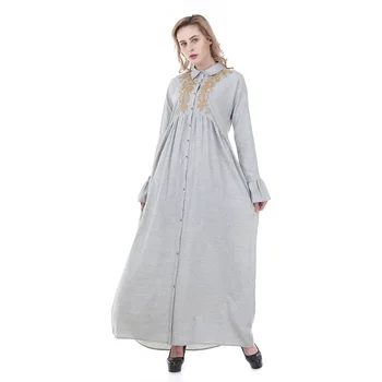 

Solid Color Embroidery Cardigan Suit-dress Dress Muslim Clothes Accessories Evening dress
