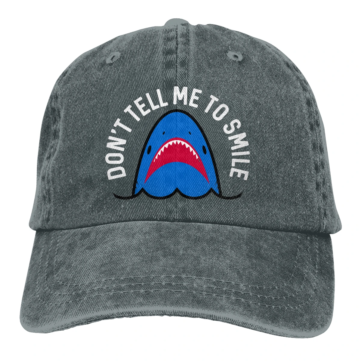 Не скажите мне улыбаться Casquette черный унисекс Мужские Женские джинсовые бейсболка с ремешком кепки Регулируемый Гольф папа шляпа