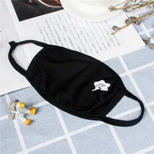 Осень Зима Хлопок Черная ротовая маска теплая анти-пылевой респиратор намордник маска с рисунком