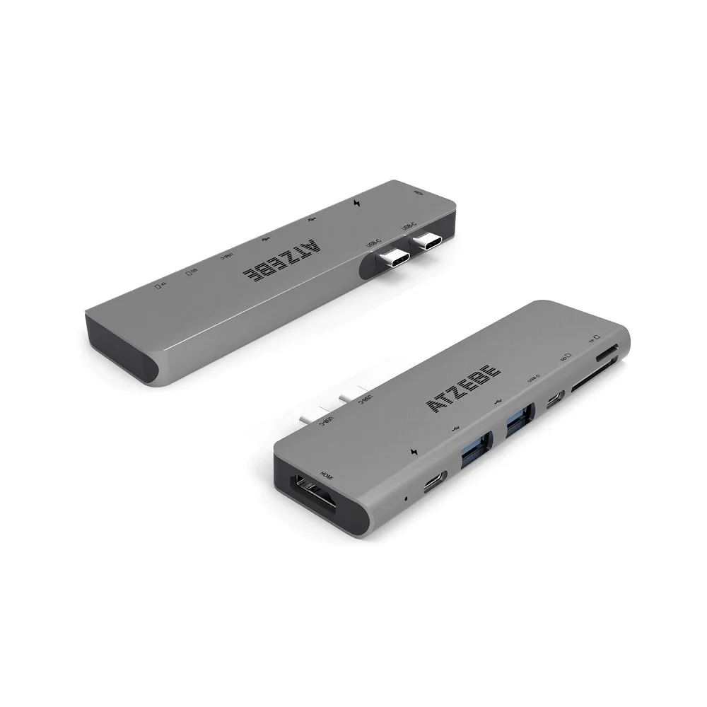 

USB 3.1 Type-C Hub 7-in-1 To HDMI Adapter 4K Thunderbolt 3 USB C Hub with Hub 3.0 TF SD Reader Slot PD for MacBook Pro/Air 2018