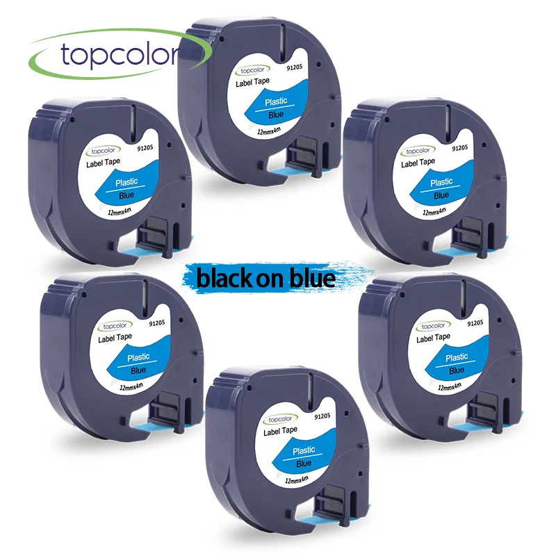 Topcolor 91205 пластиковые ленты подходят для Dymo 91335 Letra этикетка принтер LT-100H черный на