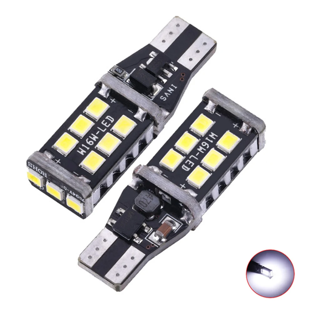 2 шт. Canbus W16W T15 2835 15SMD светодиодный автомобильный тормоз обратный поворот противотуманная фара лампа