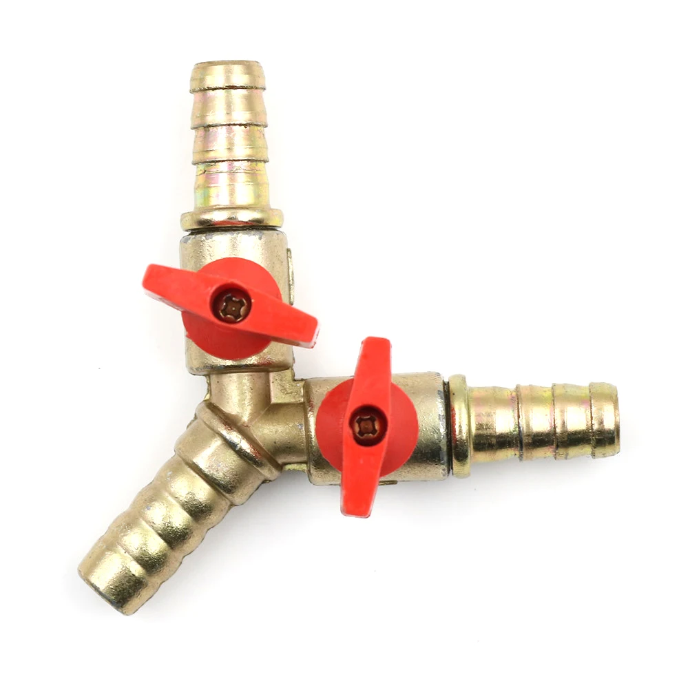 

Clamp Fitting Hose Barb Fuel Water Oil Gas For Garden Irrigation Automotive 3/8" 10mm Brass Y 3-Way Shut Off Ball Valve