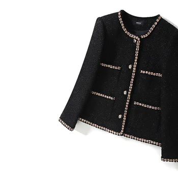 

high quality 2020 autumn winter women short tweed coats single breasted twist weave jackets ladies elegant coat y530