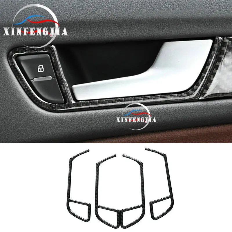 Для Audi A5 A4 B8 09-16 4 шт. карбоновая внутренняя дверная ручка рамка накладка