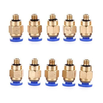 

Fashion10 Pcs PC4-M6 Pneumatic Air Straight Quick Fitting 4mm thread M6 One touch hose Connector