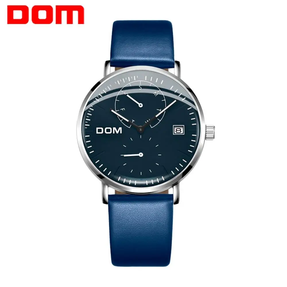 

Watch Men Luxury Business Steel Man Watch Waterproof Calendar Unique Fashion Casual Quartz Male Dress Clock M-435 DOM