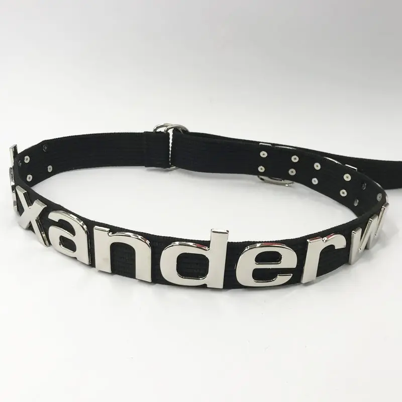 

New 2020 Spring Summer Metal Letter Belt Webbing Canvas Belt DD Buckle A2