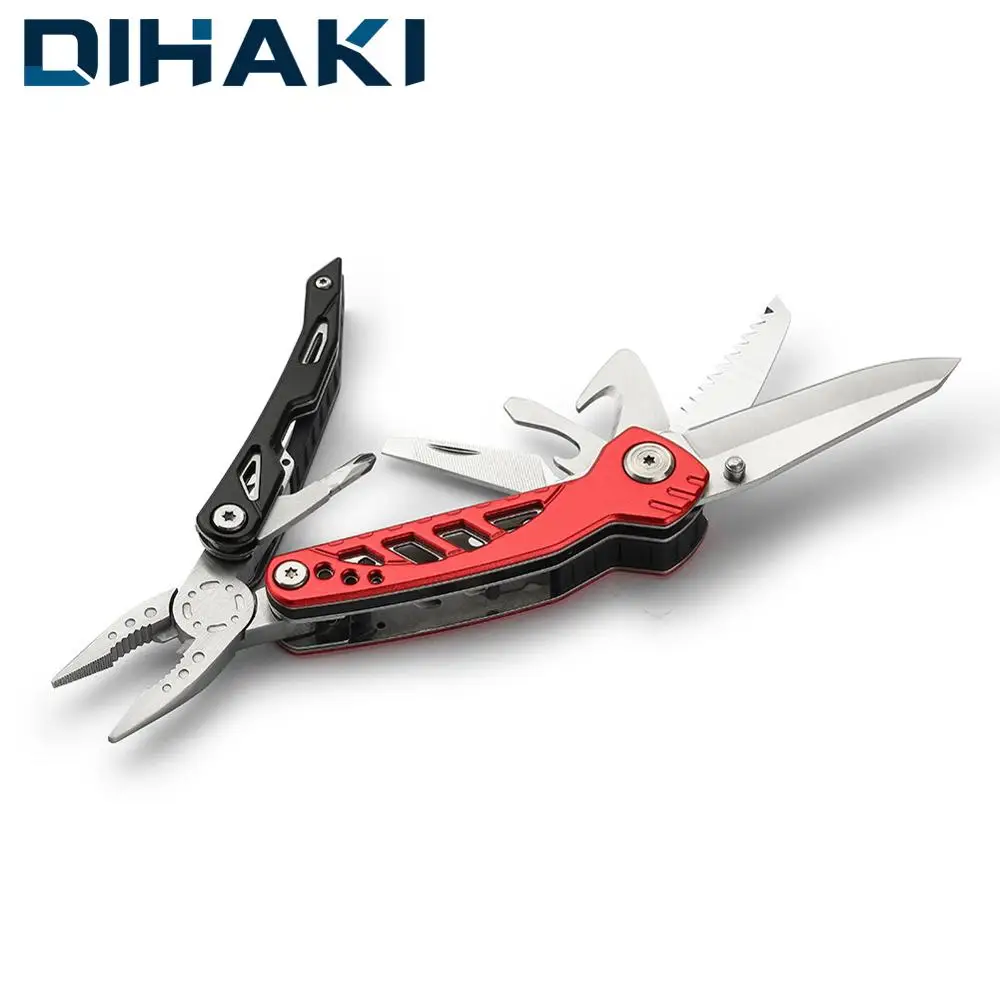 

10 in 1 Plier Multitool Set Foldable Pliers Pocket EDC Camping Outdoor Survival Hunting Tool with Nylon Pouch Screwdriver Opener