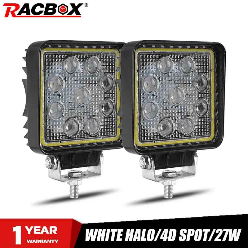 4-дюймовый автомобильный светодиодный рабочий светильник с белым ангельским