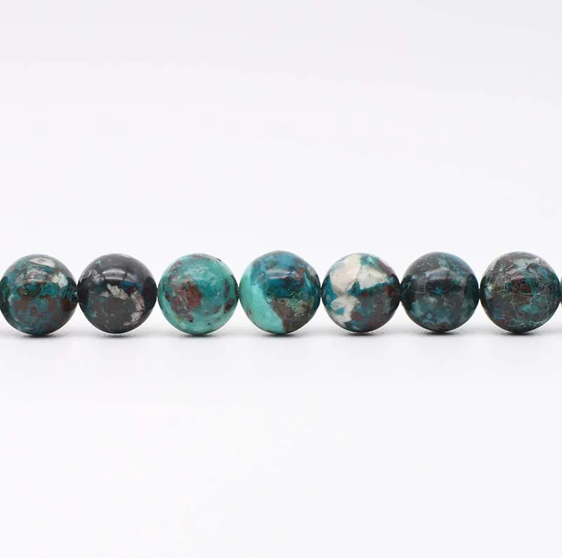 Natural real smooth Phoenix stone round stone beads 15.5“