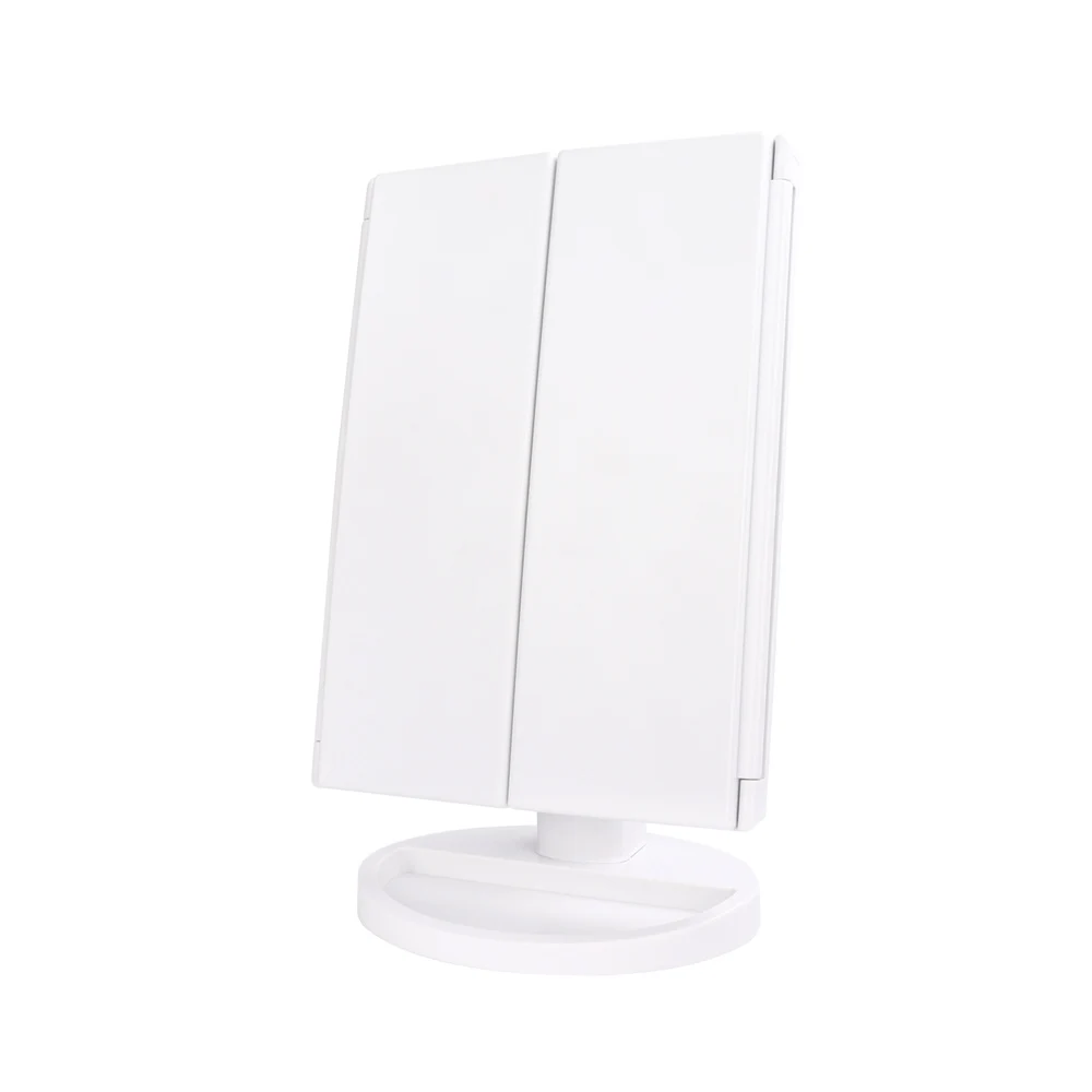 21 светодиодный складной светильник светящееся зеркало для макияжа 2X/3X увеличительное регулируемое настольное косметическое зеркало с поворотом на 180 градусов