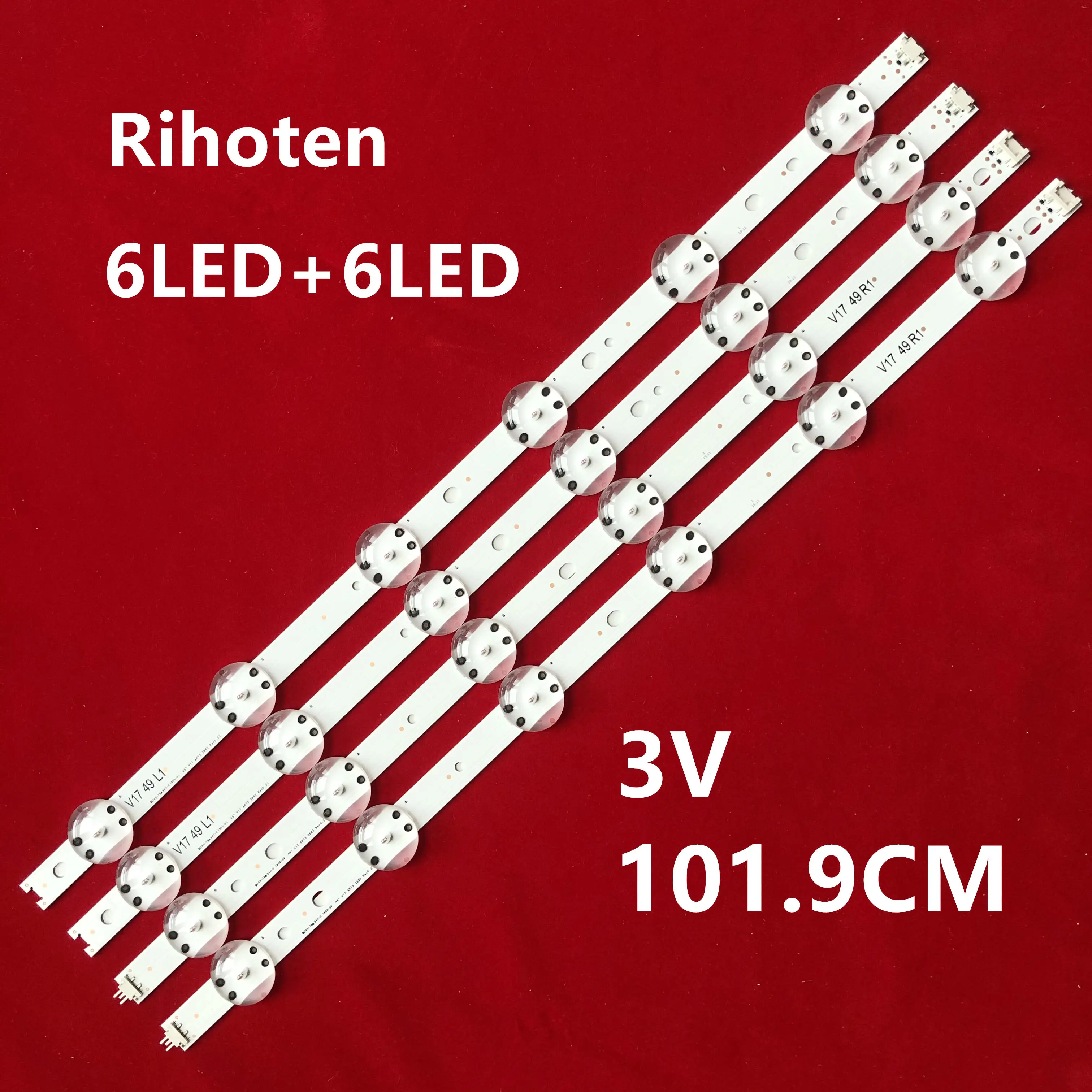 Novo Kit 4 шт. tira CONDUZIDA для LG 49UV340C 49UJ6565 49UJ670V V17 49 R1 L1 ART3 2862 2863 6916L-2862A 6916L-2863A | Лампы и