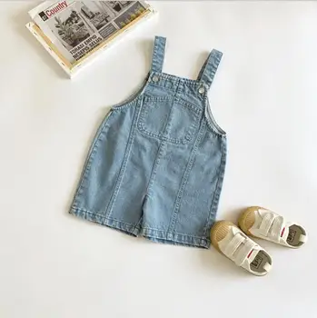 

2020 Korea Style Baby Girls Boys Denim Overall Summer Kids Girls Shorts 1-6 years