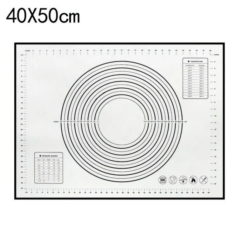 Антипригарный силиконовый коврик для теста, утолщенный коврик для выпечки, сделай сам, коврик для раскатки теста для теста, лист для печенья, подкладка для макарон, инструменты для выпечки - Цвет: 40x50cm black