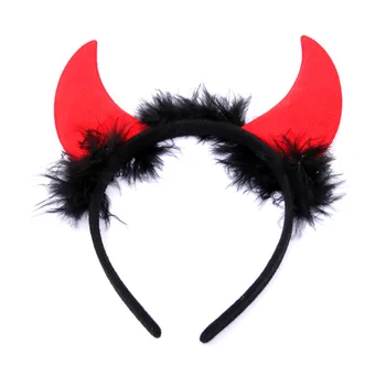 

Halloween decorations Halloween shiny horn head buckle devil velvet headband party atmosphere decoration supplies props