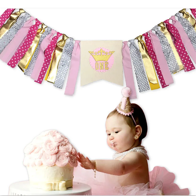 

Newborn Photography Background Props Infant Baby Girl 1st Birthday Party Chair Banner Decorations Supplies Photo Shoot Backdrops