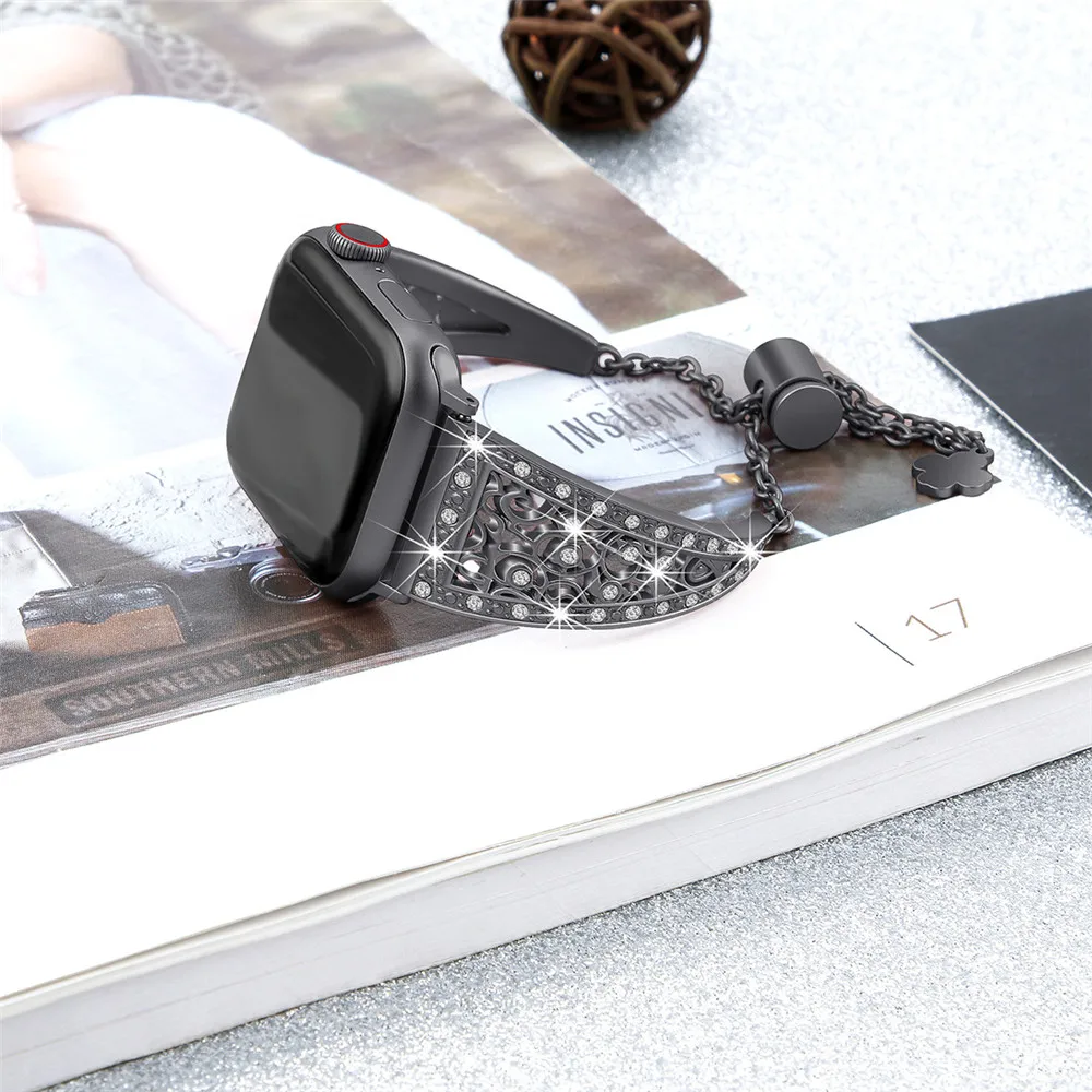 Essidi Премиум ремешок для часов Apple Watch Series 4 3 2 1 умный Браслет полый ремешок для iwatch из нержавеющей стали 1 2 3 4