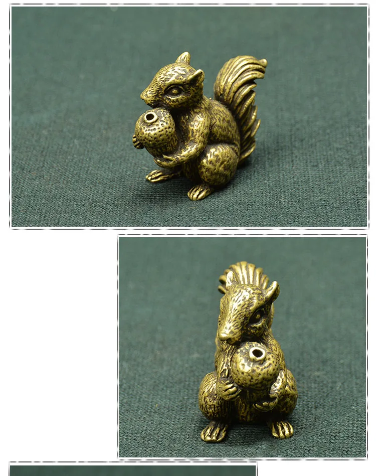 Antique Bronze Small Squirrel Ornament  (1)