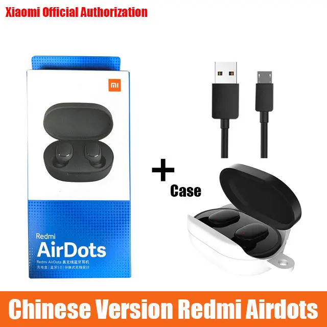As the picture Xiaomi Redmi Airdots наушники-вкладыши TWS Bluetooth 5,0 наушники стерео Беспроводной активный Шум отмена с микрофоном громкой связи - Цвет: As the picture