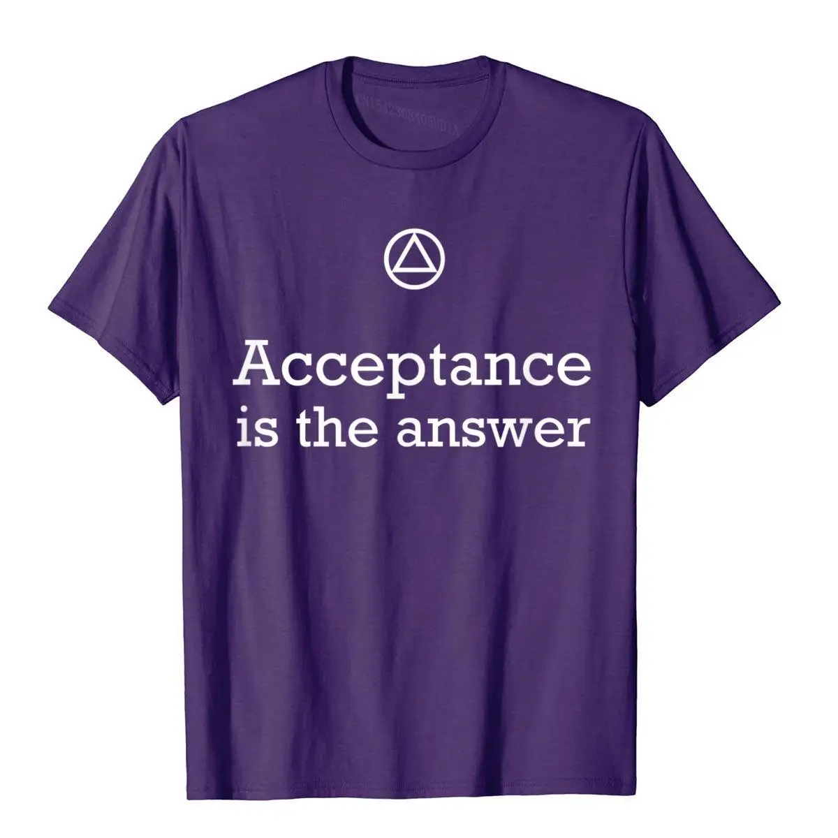 Acceptance Is The Answer AA 12 Step Recovery T-Shirt__B10275purple
