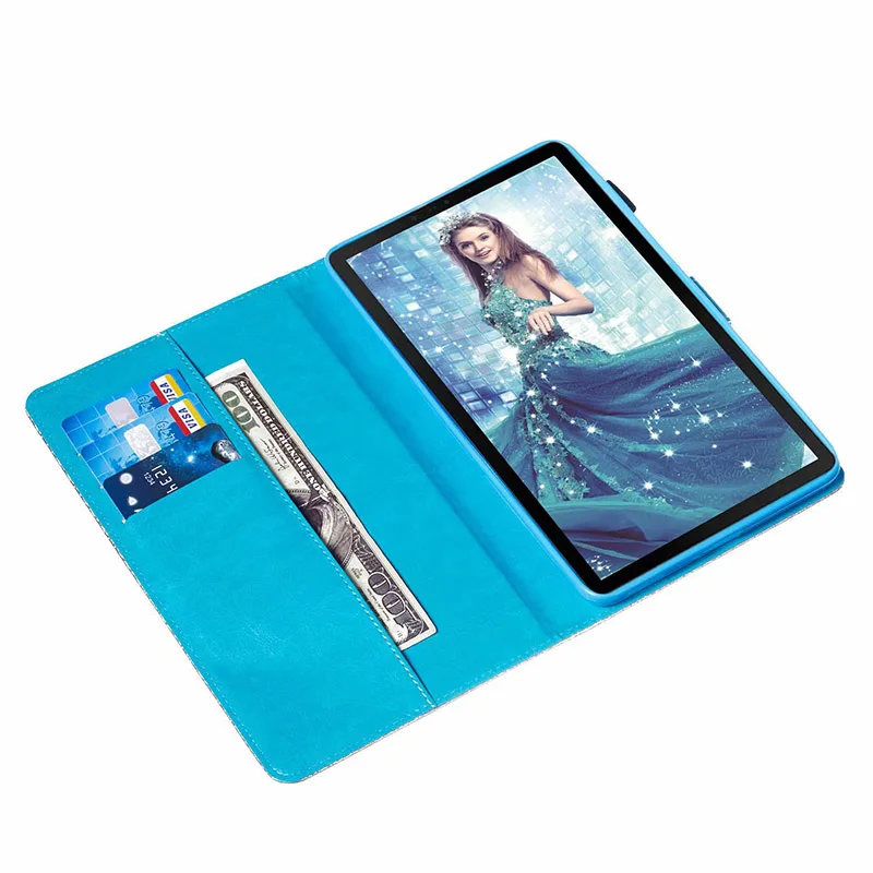 Для Samsung Galaxy Tab A 8,0 T385 T380 Шикарный кожаный смарт-флип-бумажник с блестящим принтом слот для карт плоский чехол для планшета