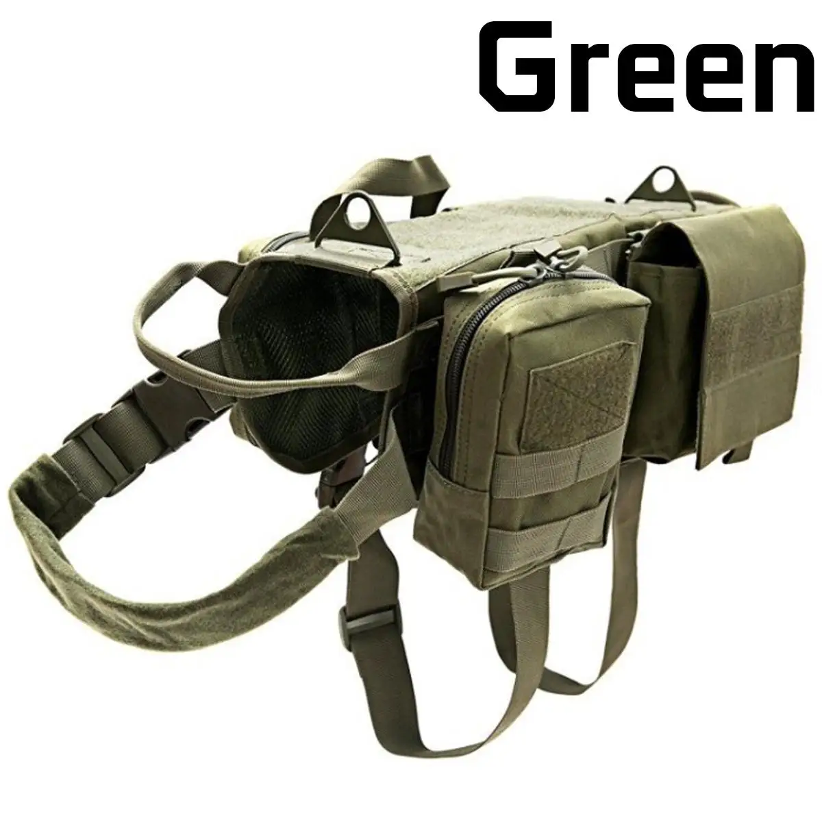 Водонепроницаемый военный армейский тактический жилет для собак модульный жилет для собак военная одежда для собак тренировочный несущий жилет для охоты - Цвет: Green