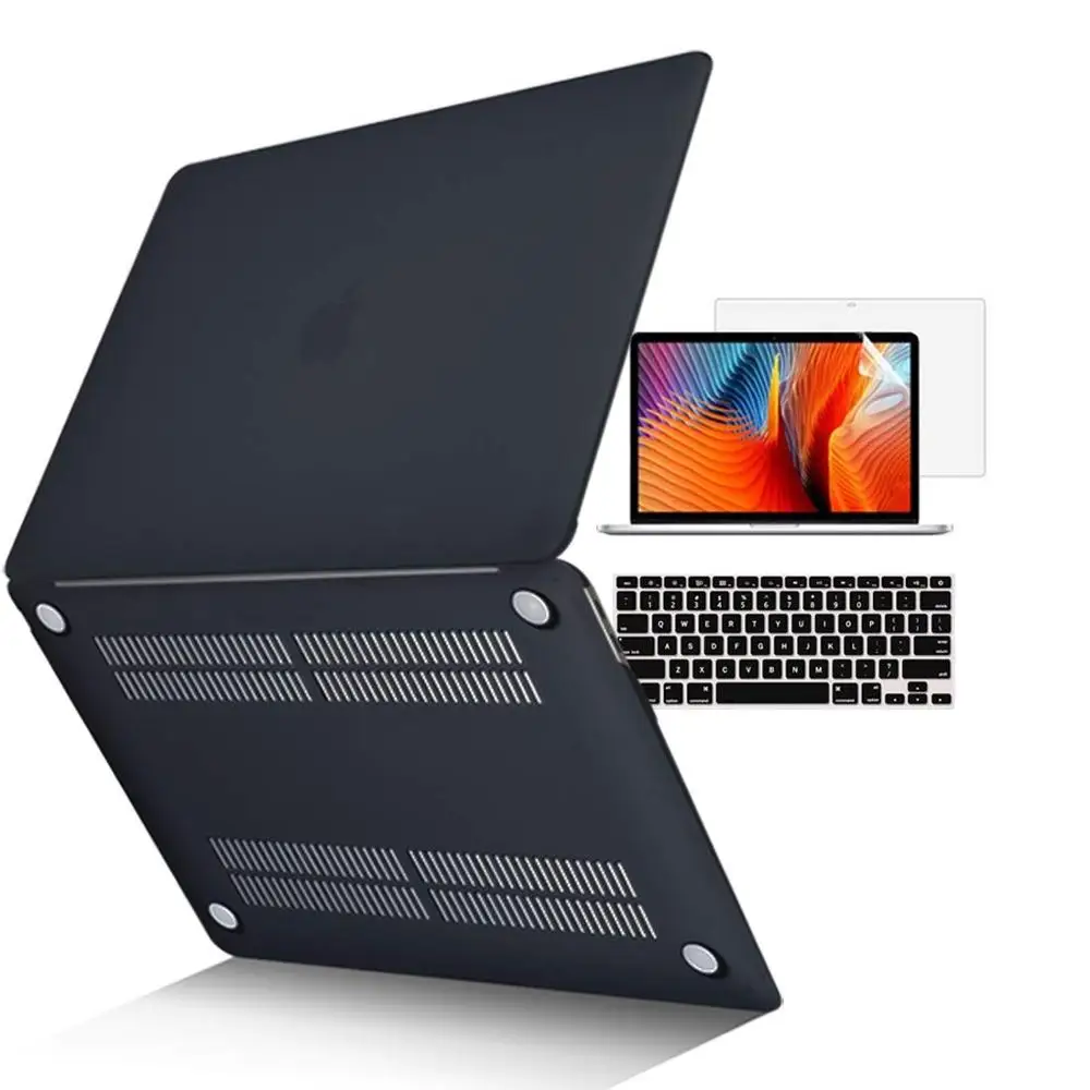 Matte Black Сумка для ноутбука, чехол для Macbook Air 13, чехол-клавиатура для Macbook Air Pro retina 11 12 13 15 Mac Book 13,3, 15,4 дюймов, сенсорная панель - Цвет: Matte Black