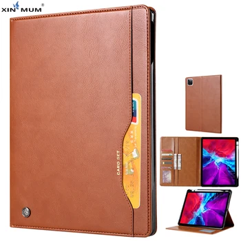 

For Apple iPad Pro 12.9 inch 2020 Pro 11'' 2020 Business Flip PU Leather Case Pen Holder Card Slot Stand Tablet Cover Shell