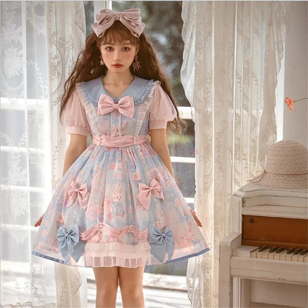 Ϻ  ȶī   θŸ 巹 Cos Loli Ƽ Ƽ ª Ҹ OP 巹 Kawaii Bowknot Vestidos