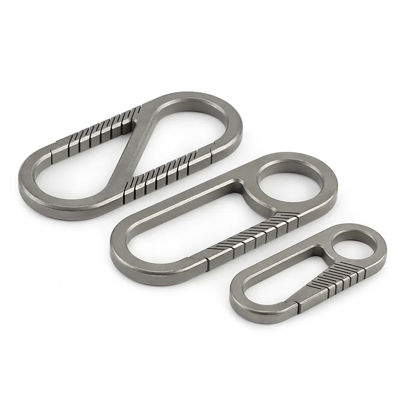 Porte-clés Mousqueton En Alliage De Zinc - 2 Pièces Avec Anneaux - Léger Et Pratique Pour Voyage